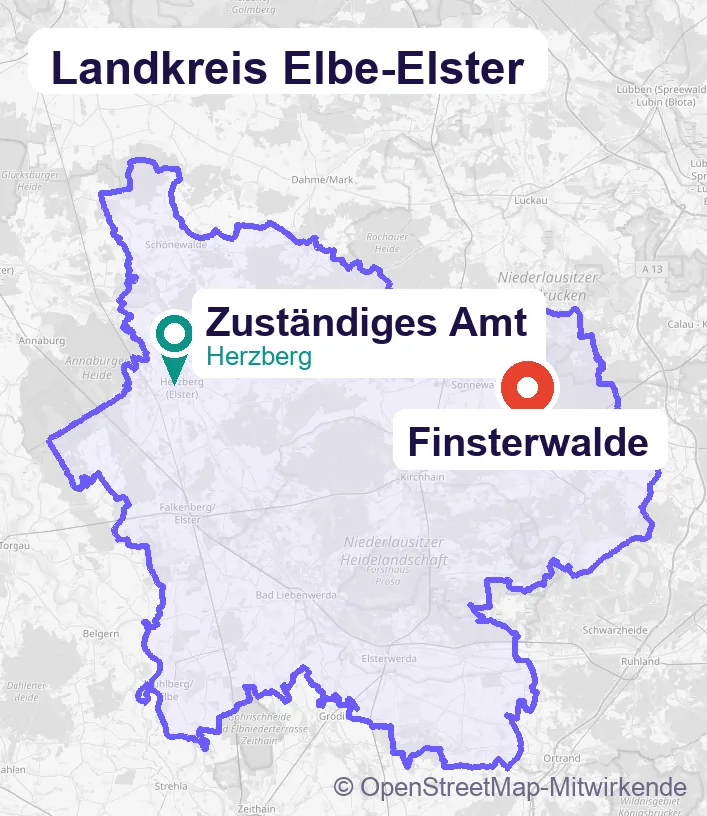 Karte: Schulbegleitung in Finsterwalde und Umgebung