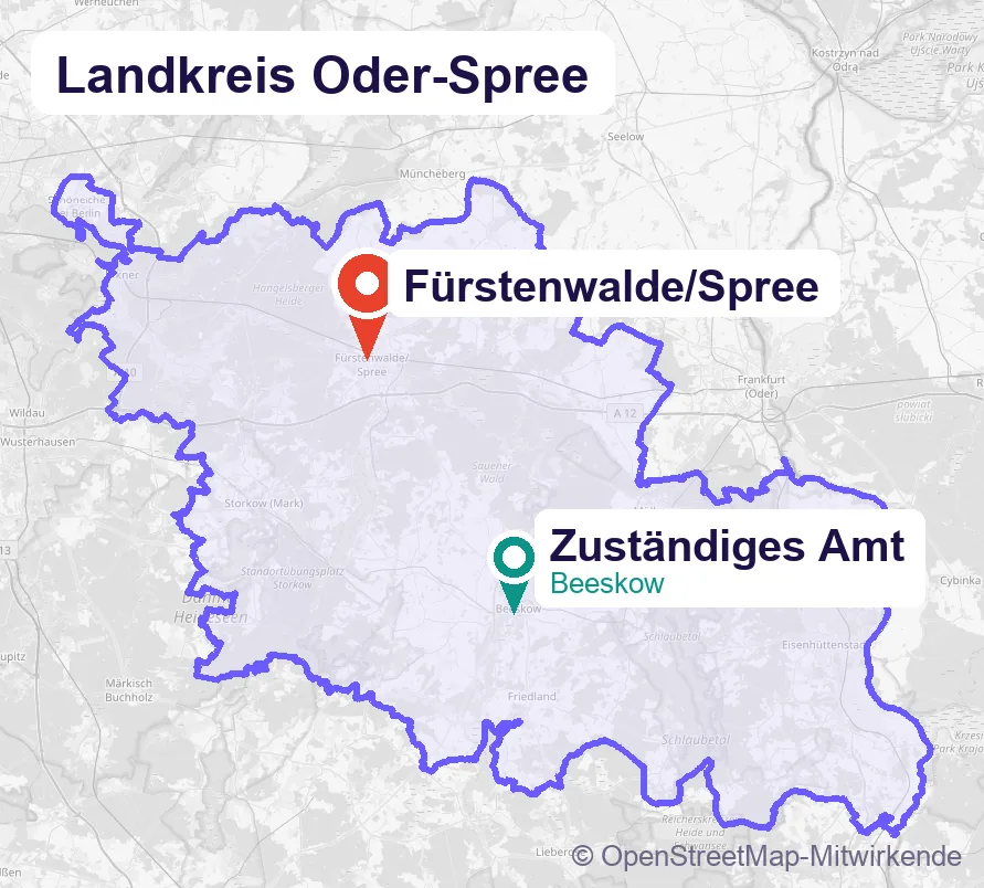 Karte: Schulbegleitung in Fürstenwalde und Umgebung