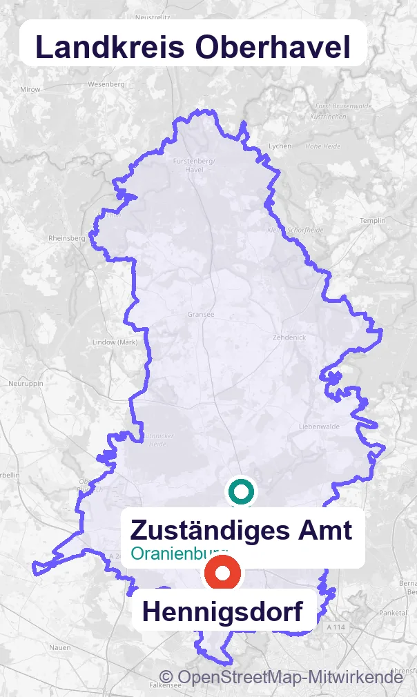 Karte: Schulbegleitung in Hennigsdorf und Umgebung