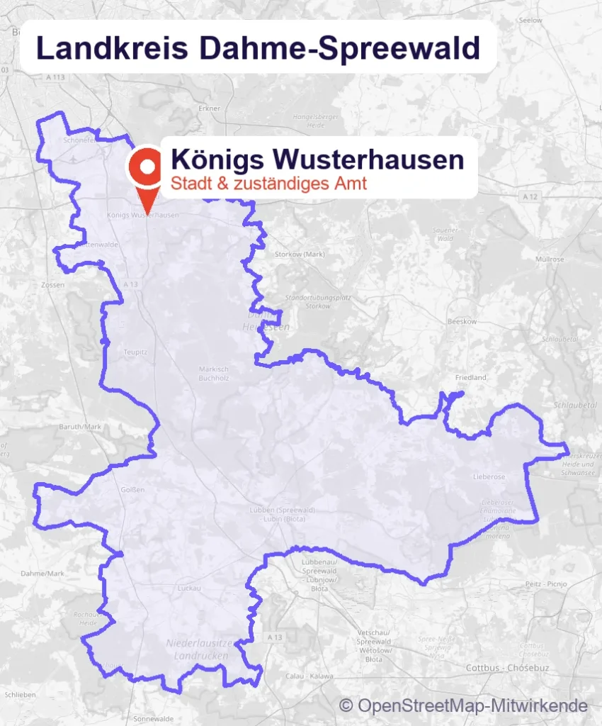 Karte: Schulbegleitung in Königs Wusterhausen und Umgebung
