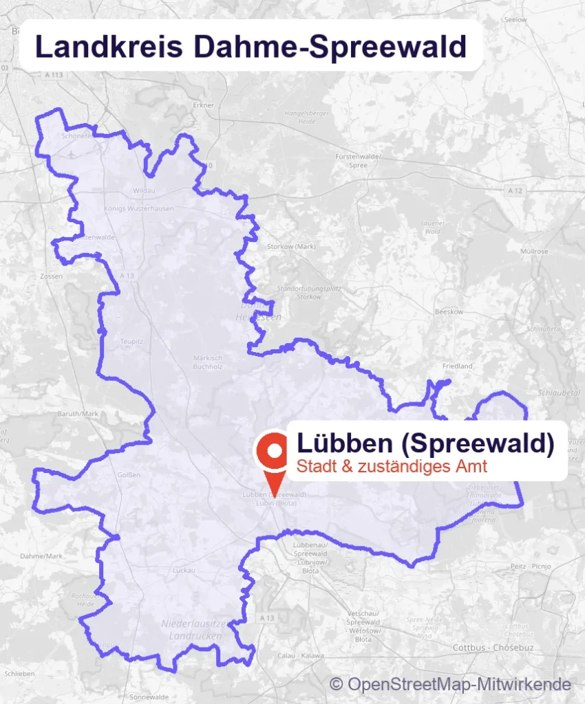 Karte: Schulbegleitung in Lübben und Umgebung