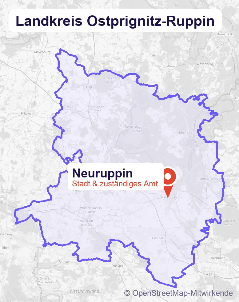 Karte: Schulbegleitung in Neuruppin und Umgebung