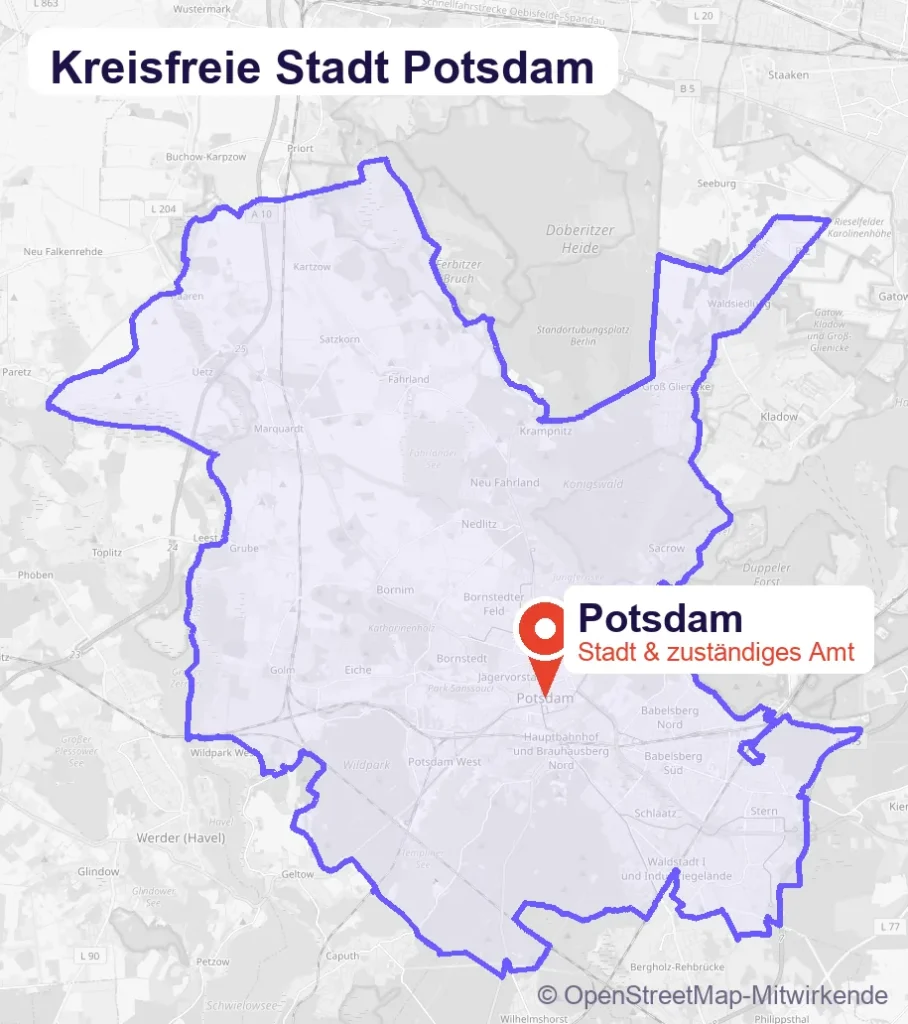 Karte: Schulbegleitung in Potsdam und Umgebung