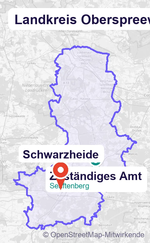 Karte: Schulbegleitung in Schwarzheide und Umgebung