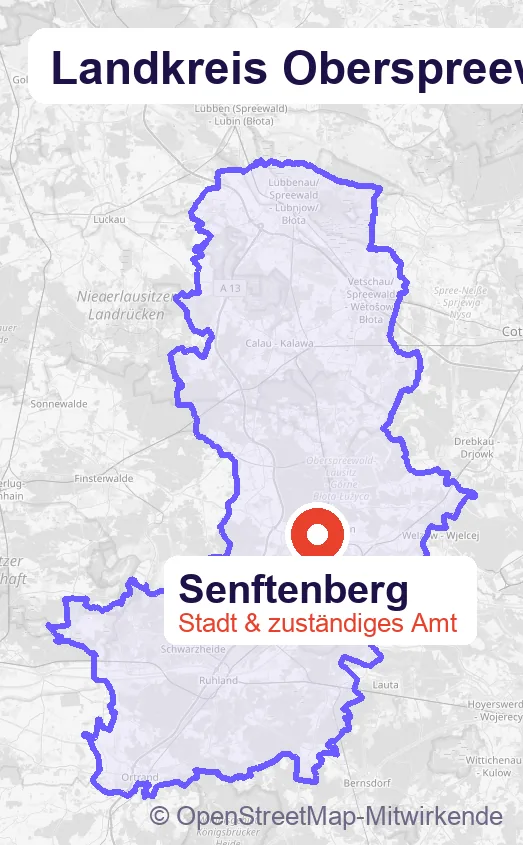 Karte: Schulbegleitung in Senftenberg und Umgebung