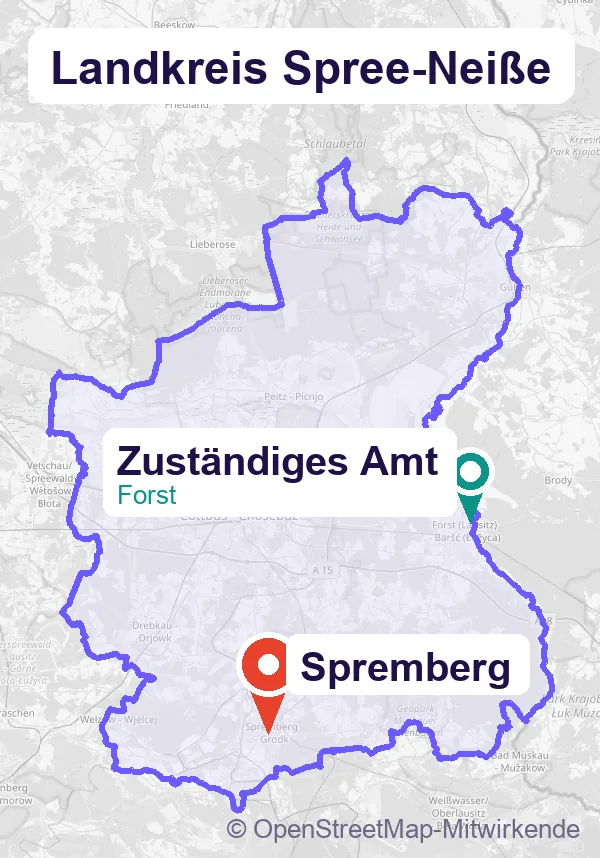 Karte: Schulbegleitung in Spremberg und Umgebung