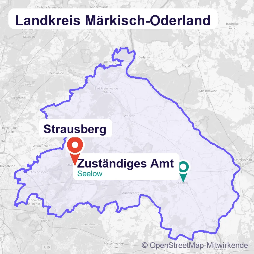 Karte: Schulbegleitung in Strausberg und Umgebung